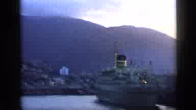 Venezuela (1959): Sunset Over A Bay Of Boats With Birds Flying Over