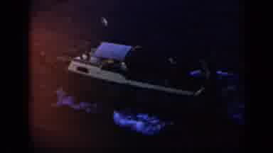 VENEZUELA-1959: Sunset Over Ocean, Bioluminescent Boat At Night, Man Boarding Dock