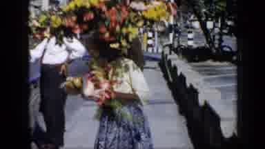 Venezuela (1959): Beautiful Woman With Flowers Dancing In The Streets During