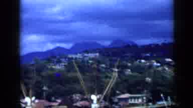 Venezuela (1959): This Is A Landscape Shot Of A Mountainous Port City With Boats