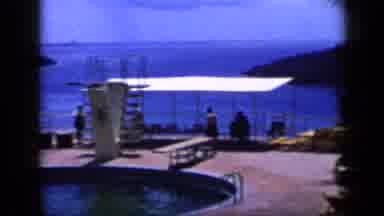 Venezuela (1959): Poolside Island View With Cabana And People Having Fun In The