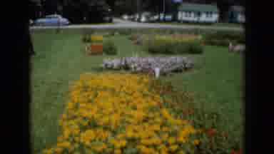 Missouri USA (1961): Garden Flower Expo Red Yellow Dresses Grass People Spring