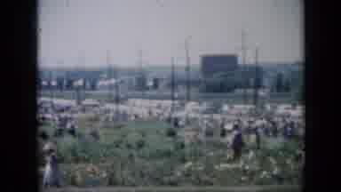 Missouri USA (1961): Sweeping View Of A Large Amount Of People Walking Around An