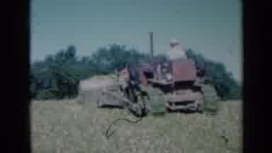 Missouri USA (1961): Old Farm Tractor Pushing Dirt Uphill