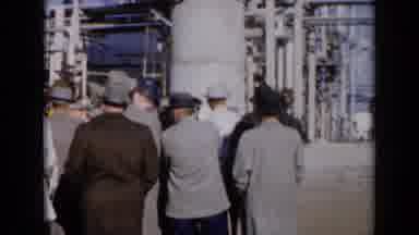 Missouri USA-1961: Men Touring Industrial Plant With Machinery