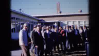 Missouri USA (1961): Group Of Men Gather In Front Of Community Headquarters For