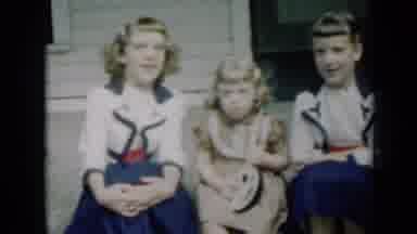 Missouri USA (1961): Three Kids Sitting By Porch Chatting Playing And Having Fun