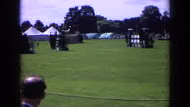 England (1963): Person Riding Horse In Equestrian Competition Over Jumps