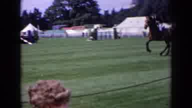 England (1963): Equestrian Takes Three Successful Jumps Over Obstacles Aboard