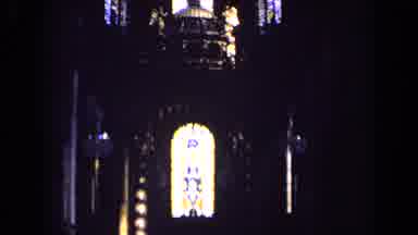 England (1963): Inside Church With Stained Glass Windows And Statues Of Angels