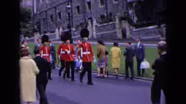 England (1963): Queens Guards Marching Down The Road