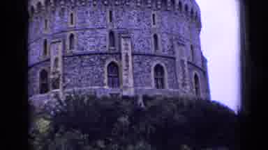 England (1963): Castle Surrounded By Trees People Deboarding Small Plane Cloudy