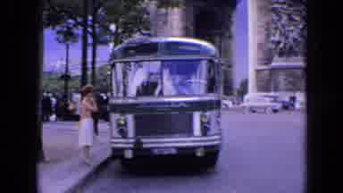 France (1963): Bus Is Parked Woman Starts To Board As Camera Pans Up To Reveals