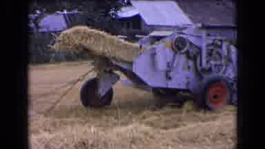 France (1963): Combine Harvesting Wheat Then A Tractor Coming Behind With A Baler