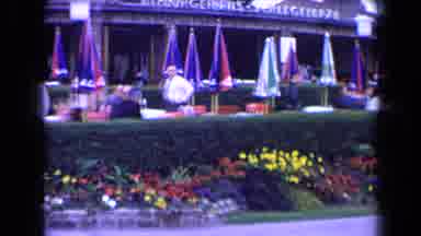 France (1963): Outside Bar Area With Flower Garden With Flowers Of Various Colors