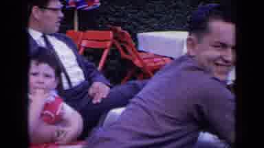 France (1963): Men One With A Child One With Pair Of Binoculars Sit In Garden Area