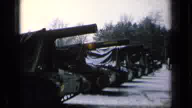 Germany Military Base (1963): Tanks Lined Up Next To Each Other Covered By Tarps