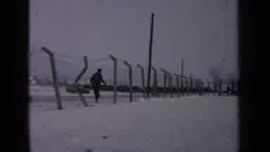 Germany Military Base (1963): Man Looks Back Then Walks Then Looks Back A Second