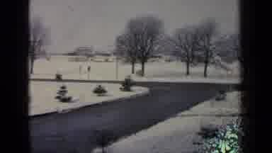 Germany Military Base-1963: Snowy Suburban Road With Military Personnel Walking