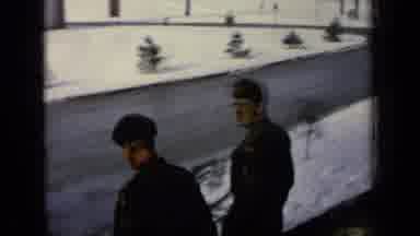 Germany Military Base (1963): Two Guys In Uniform Walking Down Steps Then One