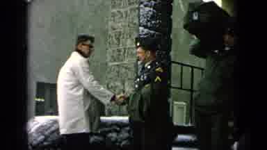 Germany Military Base-1963: Soldiers Shaking Hands And Leaving In Snow