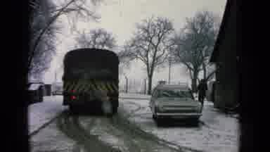 Germany Military Base (1963): Old Bus Driving Away