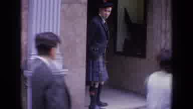 London England (1963): Man In The City With A Quilt