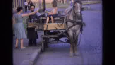 RUSSIA-1963: A Young Girl in a Horse-Drawn Carriage Waiting for Ice Cream
