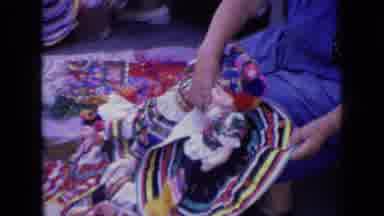 Russia (1963): A Group Of Women On The Street Outdoors Preparing Rag Dolls For