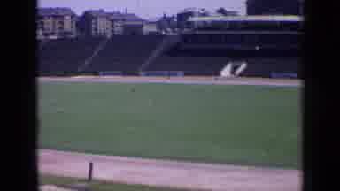 RUSSIA-1963: Empty Sports Stadium With Football Field