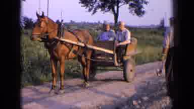 Russia (1963): Three Old Men About To Travel On A One Horse Power Horse Cart