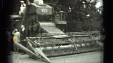 Russia (1963): Combine Harvester Trees People Vintage Celebration Photoshoot