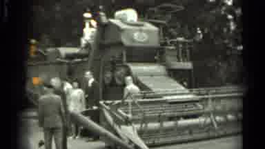Russia (1963): Men Checking Large Harvester To Work On Farm With Extensive