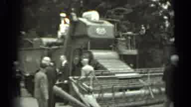 Russia (1963): A Farming Machine Being Photographed With People While Green Blobs