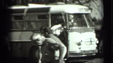 Russia (1963): Men Boarding A Bus That Is Leaving The City Highway