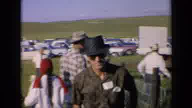 Kansas USA (1964): Color Footage Of A Line Of Old Cars While People Mill Around