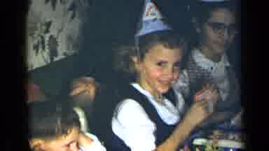 New York (1948): Kids Sitting Around The Table With Party Hats Celebrating A Party