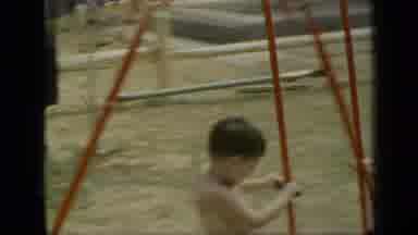 New York (1948): Two Kids On A Swing Set Sitting On A Two Seat Swing