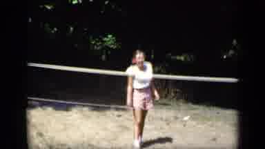 New York (1948): Girls Playing Badminton Net Lake Cabin Laundry Drying Picnic