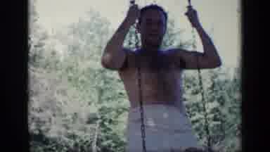 New York (1948): Father And Daughter Swinging From A Swing That He Just Built In A