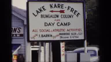 New York (1948): Sign For Campground And Lodges Then Social Hall Building