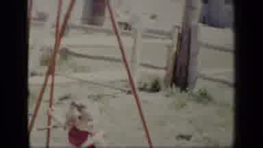 New York (1948): Family Movie Of Kids On Swing Outside During A Sunny Day