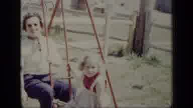 New York (1948): Mother And Daughter Play On The Swings Then Daughter Plays With