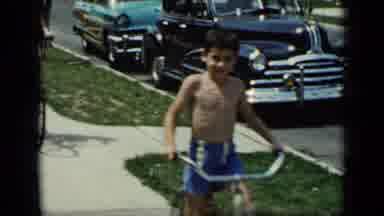 And here come the neighborhood kids, riding bikes and attitude!