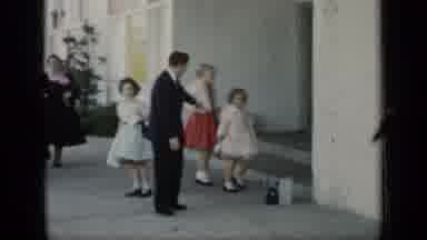New York (1948): Family Arriving At Church On Sunday Turned To Prayer On A Sunny