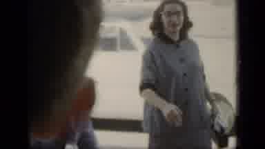 New York (1948): There Are Some People Walking Together Happy Lady With Glasses