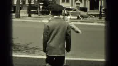 New York (1949): Woman Walking Her Children Along The Sidewalk In The Neighborhood