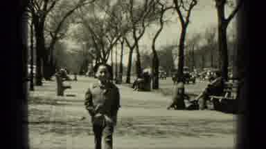 New York (1949): A Boy Walking On Road Side