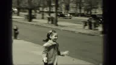New York (1949): Child Skipping To Postbox Looped Black And White Recording
