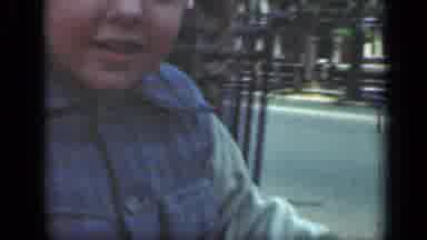 New York (1949): Little Girl Riding Tricycle On Bicycle Trail Looking Behind Her